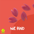 Rote Vutter! Snacks wie Rind für Hunde mit vegan Label
