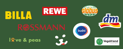 Unser veganes Hundefutter von Vutter! ist bereits bei BILLA, REWE Rossmann, Fressnapf, budni, dm, love & peas, GLOBUS und VegaVriend erhältlich.