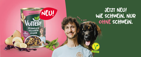 Jetzt neu unsere Nassfuttersorte wie Schwein in Zusammenarbeit mit dem Tierarzt Dr. Karim Montasser ud seinem Hund Zelda.